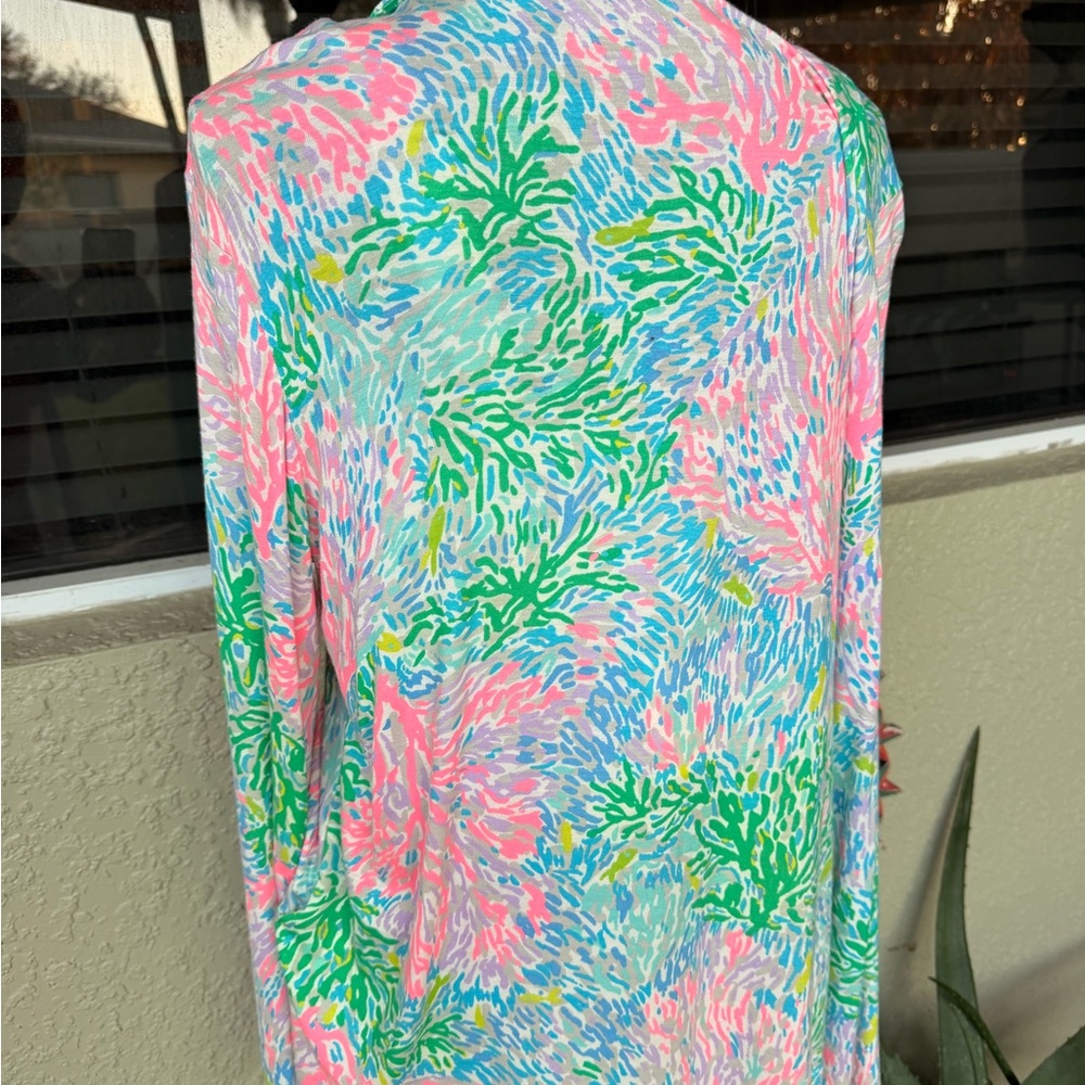 Lilly Pulitzer Colorful Cardigan Tropical Print Lightweight Cardigan - Picture 7 of 9